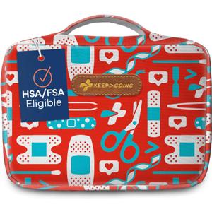 KeepGoing Large Home First Aid Kit for Kids  270 Pc. for Car, Home, Dorm, & Boat with Latex-Free Bandages  10 x 7 x 3.5 in. Travel First Aid Kit (The Classic)