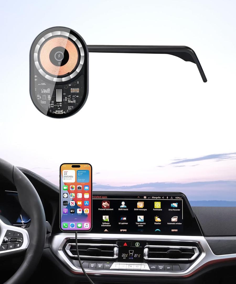 Masergogo Wireless Charging car Phone Holder for 2019-2022 BMW 3 Series /2021-2023 4 Series/2022-2024 2 Series Accessories 10.25-inch Screen Fixed Clip,360° Rotation