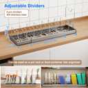 Mustorn 2 Pack Pots and Pans Organizer Under Cabinet, 22" Expandable Food Storage Container Lid Organizers with 9 Adjustable Dividers Pot and Pan Lid Holders Rack Inside Cabinet/Countertop(Gray)
