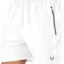 NORTHYARD Men's Athletic Running Shorts Quick Dry Workout Shorts Lightweight Sports Gym Basketball 7"/ 9"/ 5" Tennis Hiking (White, XXXL)