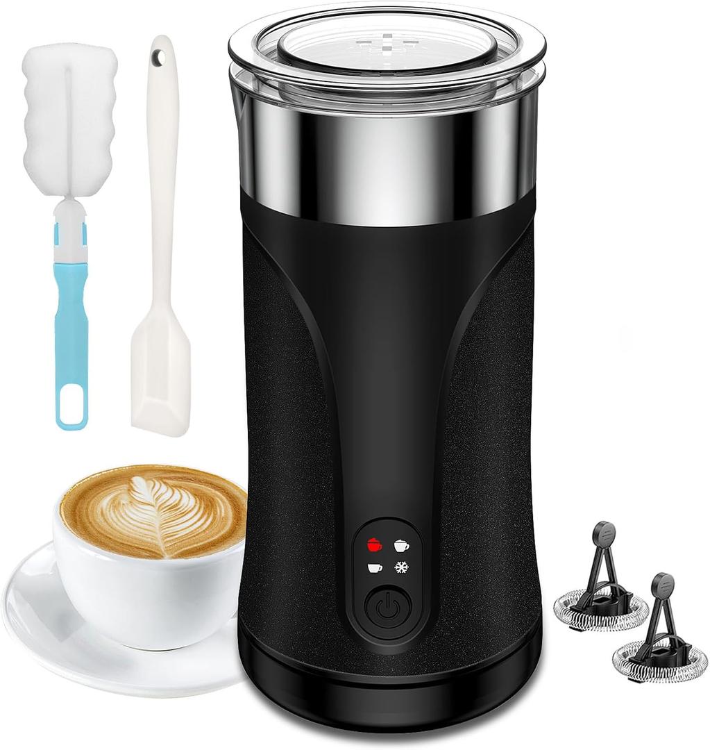 Milk Frother, 4-in-1 Milk Frother and Steamer, Automatic Hot and Cold Foam Maker and Milk Warmer