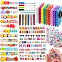 2 x 100PCS Cheer Pins Spirit Clips, Colored Wooden Clothes pins with 820pcs Mini Resin Animals Bow Eyeglass Flower Candy Bead and Sticker, Cheer Pin for Cheerleading, Backpack Decor, Team Crafts Gifts