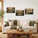 Visual Art Decor Large Cabin Decor Picture Bear Moose Deer Painting Pictures Framed Canvas Print Living Room Bedroom Office Wall Decor 24" Lx16 Hx3 Pieces