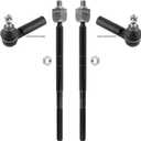 4Pcs Suspension Kit Front Inner Outer Tie Rods End Links Set Fit For Ford Escape 2001-2007, For Mazda Tribute 2001-2006, For Mercury Mariner 2005-2007 (Excluding Hybrid) Replace# ES3631 EV424