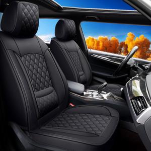 Car Seat Covers Compatible with VW Volkswagen Jetta 2008-2025,Waterproof &Breathable Leather|Automotive Seat Cushions Protector |Compatible with Airbag | Reinforced Sewing,Full Set,Black