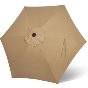 Blissun 7.5ft Patio Umbrella Replacement Canopy, Market Umbrella Top, Outdoor Table Umbrella Canopy for 6 Ribs (Tan)