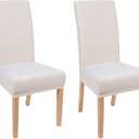 Smiry Velvet Stretch Chair Covers for Dining Room Set of 2, Soft Fit Removable Washable Kitchen Parsons Chair Slipcover Protector, Cream