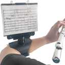 Marching Lyre MB-FP10, Adjustable Marching Band Sheet Music Stand for Flute and Piccolo with 10 Pages, Holds 20 Sheets of Music