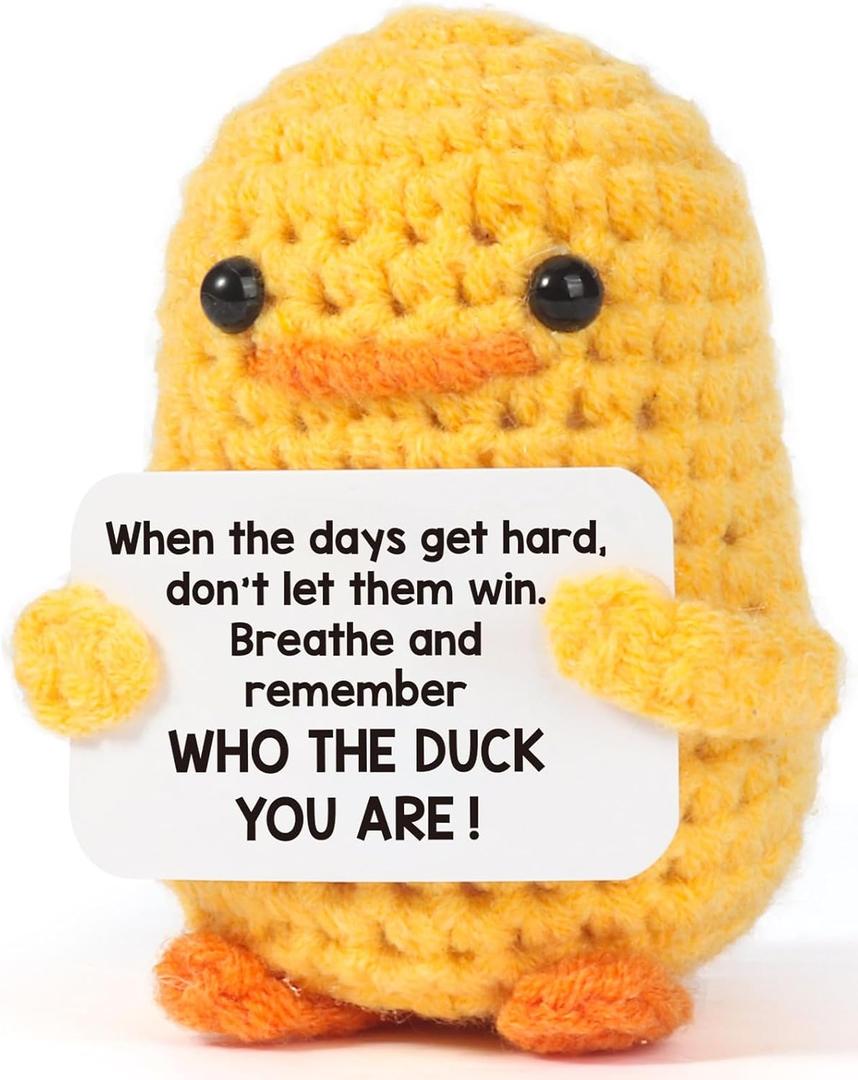 MBL Christmas Stocking Stuffers for Women - Emotional Positive Inspirational Support Small Funny Gag Crochet Duck Pickle Birthday Xmas for Men for Coworker Boss Colleges Her Him Friend