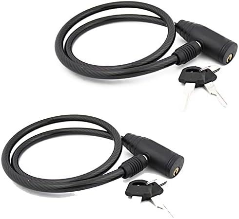 Wideskall 2-Pack 26" inch Light Duty 8mm Cable Keyed Bicycle Bike Lock w/ 2 Keys Cycling Anti-Theft Black