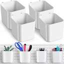 4Pack Pegboard Accessories, Pegboard Cups with Hooks 2.9 x 3.5 x 3.2 Inch Pegboard Bins Accessories Top Storage Containers Peg Board Organizer Cups for Kitchen/Workbench/Garage Wall