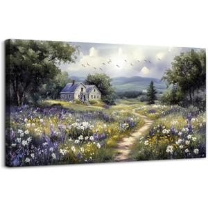 Large Wall Decor for Living Room Canvas Wall Art for Office Wall Decorations for Bedroom Garden Painting Artwork Room Home Decor 24x48 in (48L" x 24W")