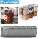 T&D HOME GOODS Storage Jars with Lid, Airtight, Set of 12 Storage Containers, BPA-Free, Storage Container for Cereal, Flour, Kitchen, Practical Organiser Kitchen, (12, Rectangular)