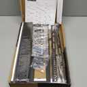 Universal TV Stand - Table Top TV Stand for 27-60 inch LCD LED TVs - 6 Level Height Adjustable TV Base Stand with Tempered Glass Base & Wire Management, VESA 400x400mm