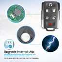 6 Buttons Keyless Entry Remote Key Fob Fit for Chevy Tahoe Suburban GMC Yukon 2014 2015 2016 2017 2018 2019 2020 (FCC ID: M3N-32337100 Chrome) 315Mhz