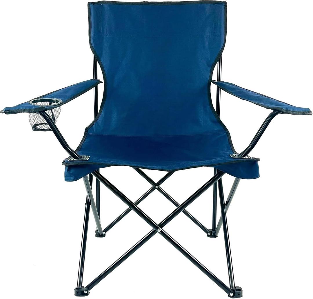 E-Z Living Folding Portable Outdoor Camping Chair[Large] (Navy Blue)
