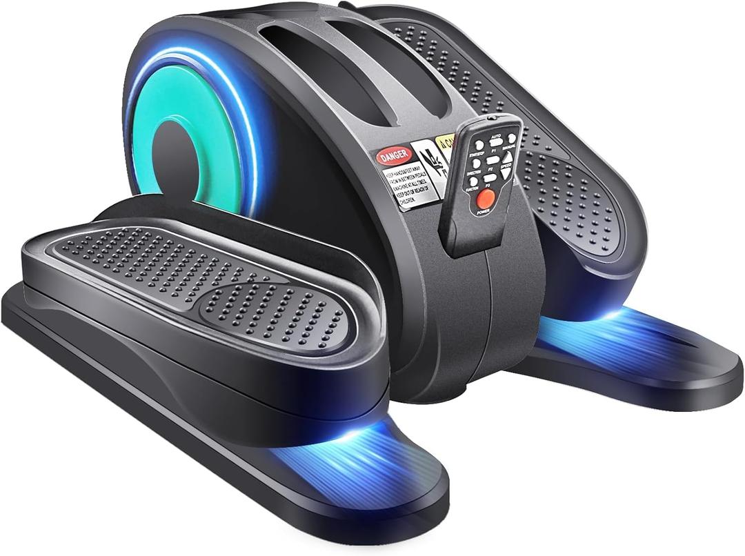 ESL Under Desk Elliptical - Portable Leg Exerciser for Seniors, Compact Seated Elliptical with Remote Control, LCD Display Electric Elliptical Trainers for Home Good Gift, Ellipse Leg Exerciser