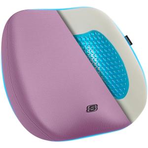 Skechers Seat Cushion Premium Gel & Memory Foam-Office Chair Cushion for Tailbone Pain Relief,Butt Pillow for Office Chair,Car seat Cushion,Long Sitting Office Workers,and Car Drivers,Purple