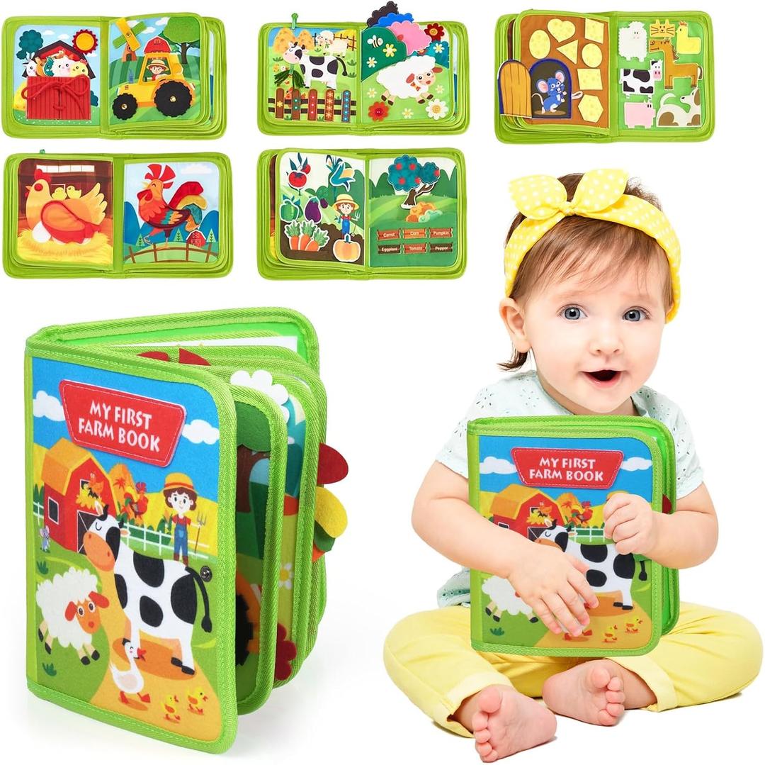 INKLAB Toddler Busy Board Ages 3, Learning Toys for 3+ Year Old, Sensory Toys for Kids with Autism, Preschool Learning Activities, Kids Ages 3+, Activities Toy for Car Travel Airplane (Green)