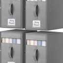 4 Pack Large Bed Sheet Organizers and Storage, (King & Queen Size) Sheet Organizer for Linen Closet, Foldable Bedding Storage Box with Window for Bedsheets, Blanket, Duvet Cover and Pillowcase (Gray 4 Pack-6.5 Gal)