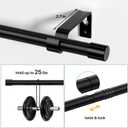 Curtain Rods Set of 2,Black Curtain Rod for Windows 40 to 62 inch, 5/8 inch Diameter Metal Standard Drapery Rod Set with Bracket, Heavy Duty Adjustable Window Curtain Rod for Living Room, 2 Pack