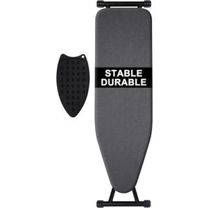 Ironing Board-Foldable Adjustable Height Iron Board with Heat-Resistant Cover - Lightweight and Durable for Home Use (Dark Grey Panel43x13 Inchs)