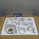 fanquare Bone China Tea Sets for Adults, 21-Piece Blue Lace and Roses Porcelain Tea Service with Sugar Bowl & Creamer, English Cremic Floral Teacups Set of 6 for Women Tea Party