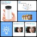 Mini Projector, Support 4K 1080P Portable Projector with Dual Band WIFI6 5G Wireless 5.2 Bluetooth Android 11, 160 ANSI Lumens, 180 Rotatable, Auto Keystone Correction,35"-130" Screen 001