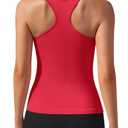 ATTRACO Womens Tank Tops Square Neck Fitted Sleeveless Shirts Seamless Ribbed Basic Top (Large, Red)