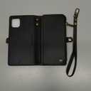 Defencase Compatible with iPhone 11 Case Wallet with RFID Blocking Card Holder for Women and Men, Fashion PU Leather Magnetic Snap Flip Zipper Strap Wallet Phone Case Fit for iPhone 11 6.1", Black