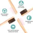 Bamboo Toothbrushes Hard Bristles for Adults 20 Pack, Wooden Toothbrush Family Set Natural Organic Tooth Brush (Black White 20p)