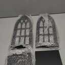 Birminwind Wall Candle Sconces for Pillar - Black Candle Holder for Wall Set of 2 - Gothic Wood Carved Shelf for Plant - Rustic Window Shape Decor for Bathroom Hallway Fireplace