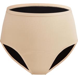 Womens Incontinence Underwear Maximum Absorbency 5.6 oz Leak Proof Panties Washable Postpartum Bladder Control High Waisted Briefs 1 Pack (Beige, M)