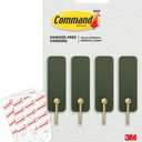 Command Medium Wire Hook, Rosemary, 4 Hooks, 6 Strips