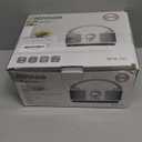 Portable CD Player Boombox with Bluetooth, FM Radio, Remote Control, USB Port and 3.5mm AUX Headphone Jack, Clear Stereo Sound, 4 Watts of Audio, AC/Battery Powered (White)