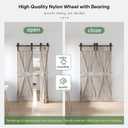 52" Bifold Sliding Barn Door Hardware Track Kit,Side Mounted Black Spoke Wheel Roller,Smoothly and Quietly,Assembly Easy,Fit Four 12" Bi-Folding Doors (Door Not Included)