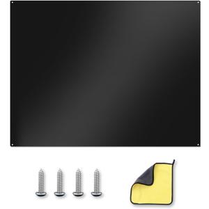 29.5"x 29.5"Black Stainless Steel Backsplash Panel for Stove & Range Hood - Matte Finish Kitchen Wall Splatter Guard with 6 Pre-Drilled Holes,Easy to Clean,Metal Backsplash for Countertop