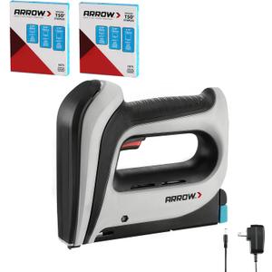 Arrow Cordless Staple Gun Kit, Electric Stapler with 3750 Pieces T50 1/4", 3/8", 1/2" Staples, for Upholstery Professional and DIY Projects, T50DCD