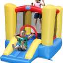 ACTION AIR Bounce House, Toddler Inflatable Bounce House with Blower for Indoor/Outdoor, Bouncy Castle with Durable Sewn and Extra Thick, Jump House with Slide for Kids (9309Y), 5x7x4.6 feet