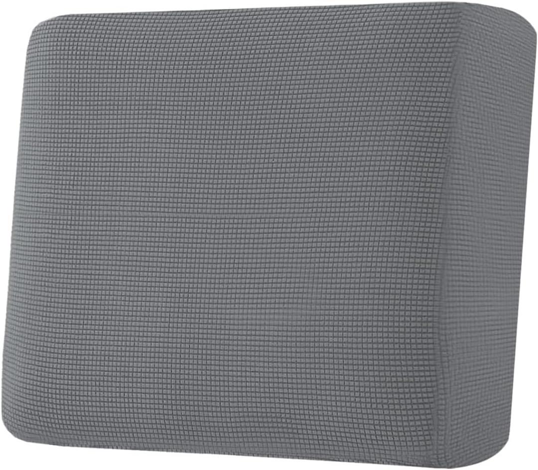 H.VERSAILTEX Super Stretch Individual Seat Cushion Covers Sofa Covers Couch Cushion Covers Slipcover Sets Thick Jacquard Textured Twill Fabric (1 Piece Chair Cushion Cover, Grey) (1 Cushion Chair)