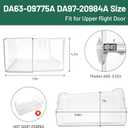 UPGRADED DA63-09775A Fridge Right Door Shelf Bin for RF28T5001SR RF28T5021SR RF27T5201SR RF27T5241SR RF28T5101SR RF28T5001SG, Compatible with Sam-sung Refrigerator Door Shelves By Fetechmate
