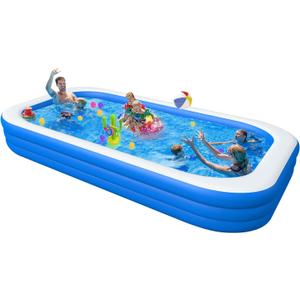 Inflatable Swimming Pool, Large Blow up Pool, Above Ground Swimming Pool for Family, Pools for Kid, 150 x 72 x 22 inch Full-Sized Inflatable Pool for Toddler for Outdoors, Backyard