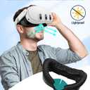 Facial Interface & Face Pad Cushion Compatible with Meta/Oculus Quest 3 Accessories, Replacement PU Leather Foam Cushion, Anti-Sweat, Anti-Leakage Silicone Face Cover, Not Fit Quest 3S