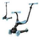 QPlay Toddler Scooter Ages 1 to 6 | Up to 110 Lbs | Kick Scooter with Adjustable Push Handle Height, Lights on Deck & 3 Wheels, Kids Ages 2 to 5 Boys & Girls Gifts (Violet) (Blue)