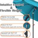 Blissun 6.5ft Patio Umbrella with Push Button Tilt & Height Adjustable, UV50+ Sun Protection with Sturdy Fiberglass Ribs & Iron Pole, Market Umbrella for Outdoor Table Garden Backyard Beach, Cerulean