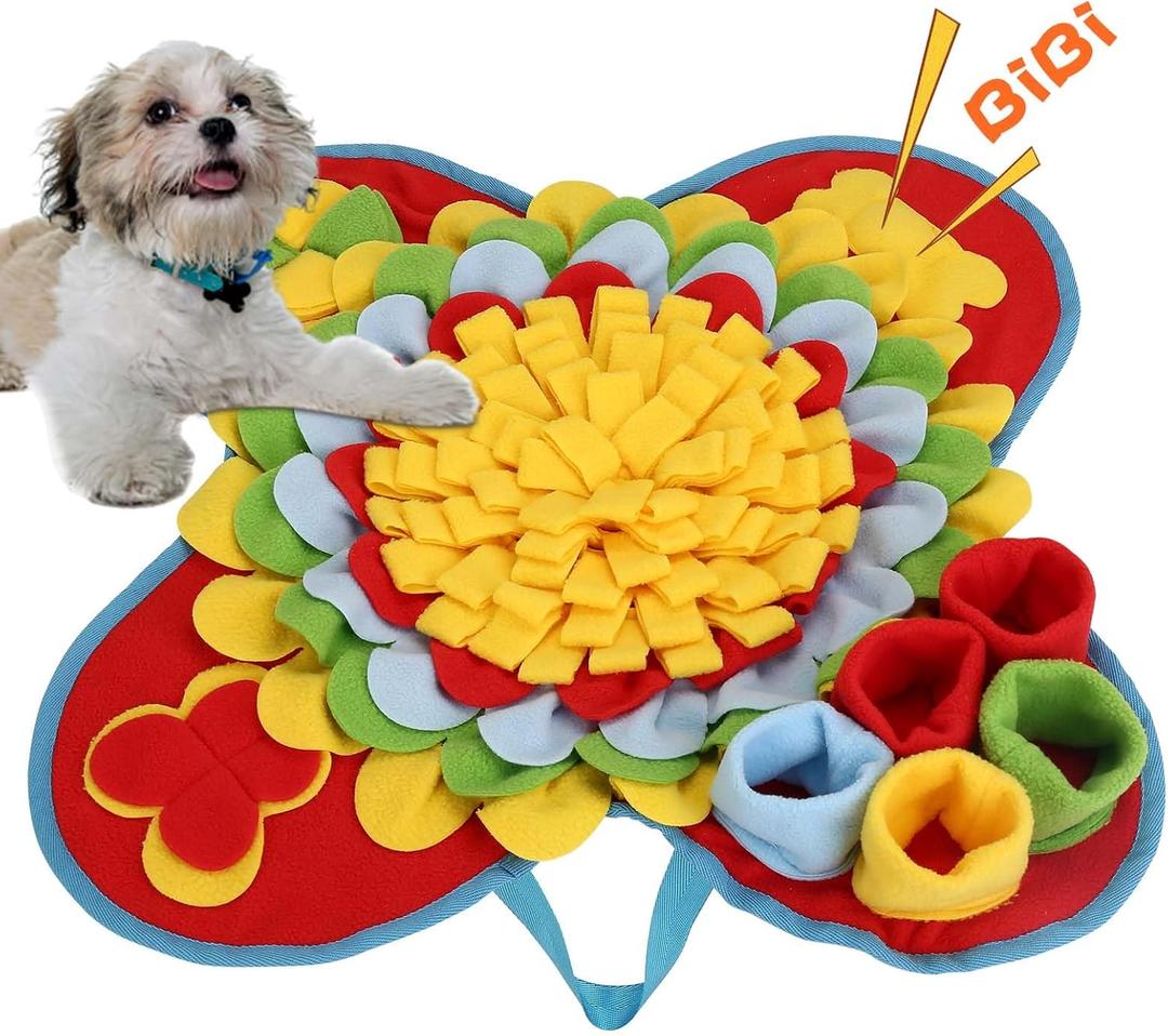 Yummy Sam Snuffle Mat for Small and Medium Dogs, 2 in 1 Portable Interactive Nose Smell Training Sniffing Pad with Puzzle Toys for Boredom Stimulating Slow Eating and Keep Busy (Muilticolor)