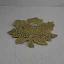 Snowkingdom 6 Pcs Fall Thanksgiving Maple Leaf Placemats, 17"X16" Gold Round Vinyl Table Mats Pressed Metallic Hollow Out Place mats for Autumn Harvest Holiday Party Centerpiece Dining Table