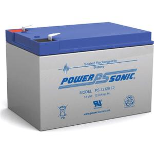 Powersonic PS-12120F2-12 Volt/12 Amp Hour Sealed Lead Acid Battery with F2 Terminals