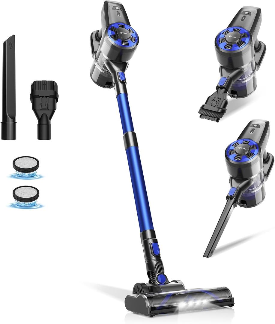 UML0 Cordless Vacuum Cleaner,8in1 Lightweight Stick Vacuum with Powerful Suction,SelfStanding,40 Mins Max Runtime,Rechargeable Vacuum Cleaners for Home,Hardwood Floor,Carpet,Pet Hair (Charcoal)
