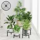 5 Pack Metal Plant Stand Indoor Outdoor Heavy Duty Rustproof Iron Flower Pot Stand Holder for Multiple Plants, Potted Holder Display Flower Shelf